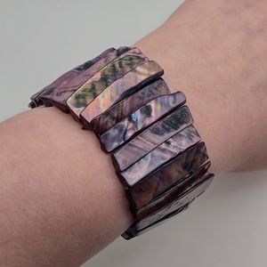 Purple Abalone Shell Stretch Bracelet